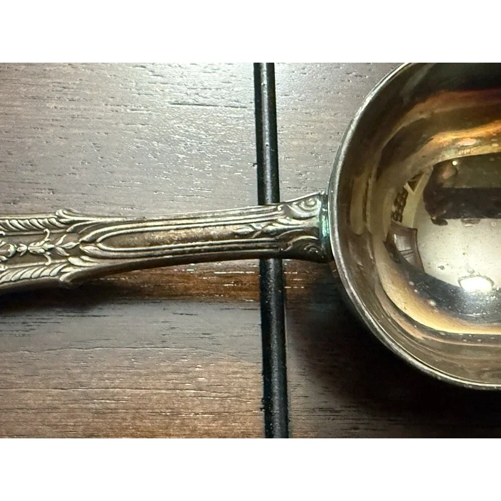 🔥RARE- VTG Wallace Sterling silver handle Ice Scoop - PERFECT PATINA 😱🙀🔥